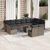vidaXL Garden Sofa Set Grey Poly Rattan Large UV-resistant materials