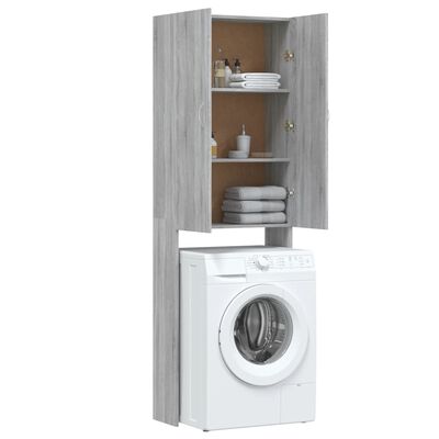 vidaXL Washing Machine Cabinet Gray Sonoma 25.2"x10"x74.8"