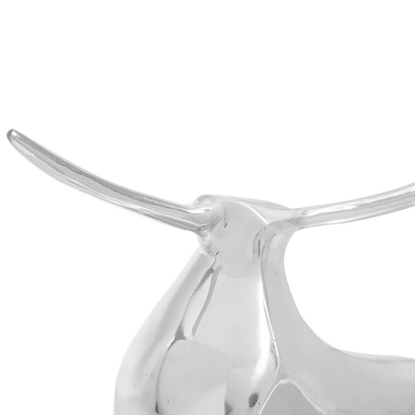 vidaXL Bull Sculpture Silver 14.57 x 17.32 x 6.69 in Aluminium