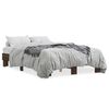 vidaXL Bed Frame Brown Oak Engineered wood, Metal, Plywood Full Durable