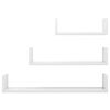 vidaXL Shelf Set of 3 High Gloss White Engineered Wood