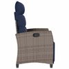 vidaXL Reclining Garden Chair Grey, Navy Blue