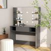 vidaXL Makeup Table Grey MDF with melamine surface Makeup Table