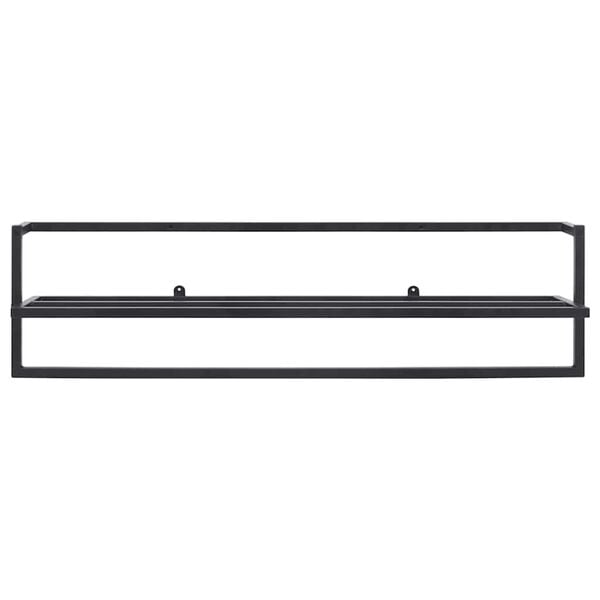 vidaXL Towel Rack Black Iron 37.4 in x 9.8 in x 8.7 in Towel Rack