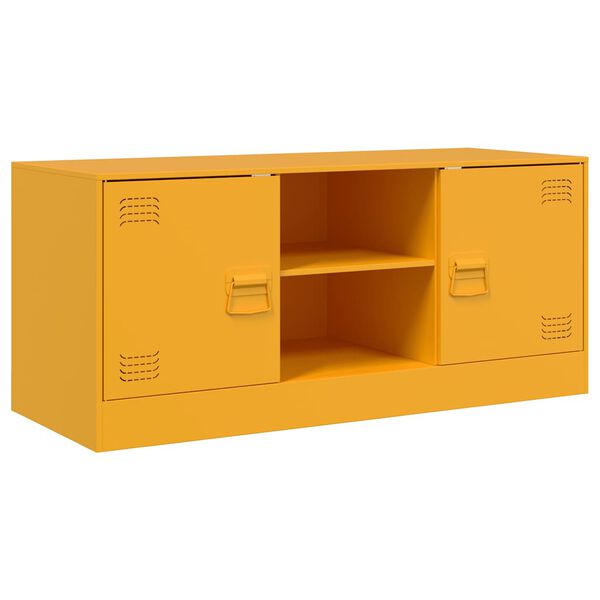 vidaXL TV Cabinet Mustard Yellow Cold-Rolled Steel Medium TV Cabinet
