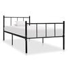 vidaXL Bed Frame Black Metal Twin Durable Bed Frame Rectangular