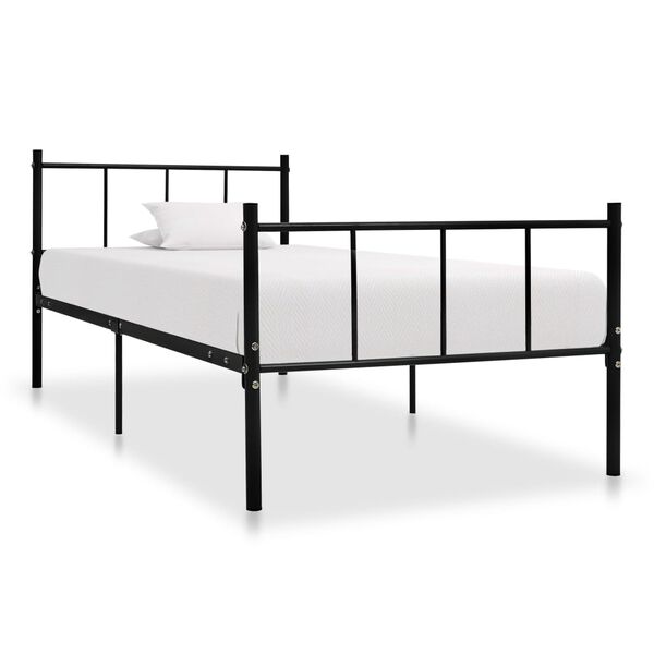 vidaXL Bed Frame Black Metal Twin Durable Bed Frame Rectangular