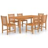 vidaXL Garden Dining Set Natural Teak Large Seats 7 Rectangular