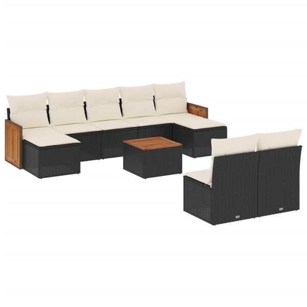vidaXL Garden Sofa Set Black