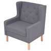 vidaXL Sofa Set Grey Polyester fabric, Wooden frame Large Durable
