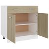 vidaXL Drawer Bottom Cabinet Sonoma Oak Engineered Wood Medium