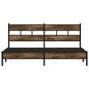 vidaXL Bed Frame Smoked Oak Steel, Engineered Wood King Size Bed Frame