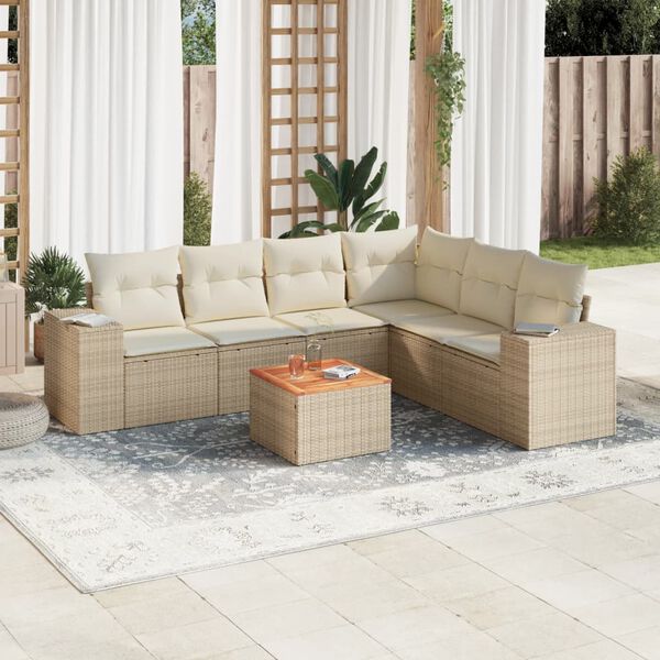 vidaXL Garden Sofa Set Beige