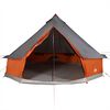 vidaXL Family Tent Tipi 8-Person Gray and Orange Waterproof