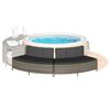 vidaXL Hot Tub Bench Grey PE rattan 44.1 in Removable Covers