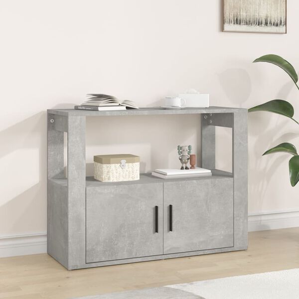 vidaXL Sideboard Concrete Grey Engineered Wood Standard Cabinet