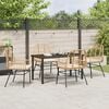 vidaXL Garden Dining Set 5 pcs Brown poly rattan