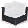 vidaXL Outdoor Furniture Set Black, Cream White PE Rattan, Steel, Polyester