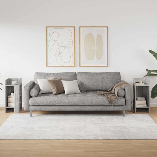 vidaXL Side Table Set of 2 Grey sonoma Engineered wood Small