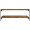 vidaXL Coffee Table Smoked oak Engineered wood Medium Adjustable Feet