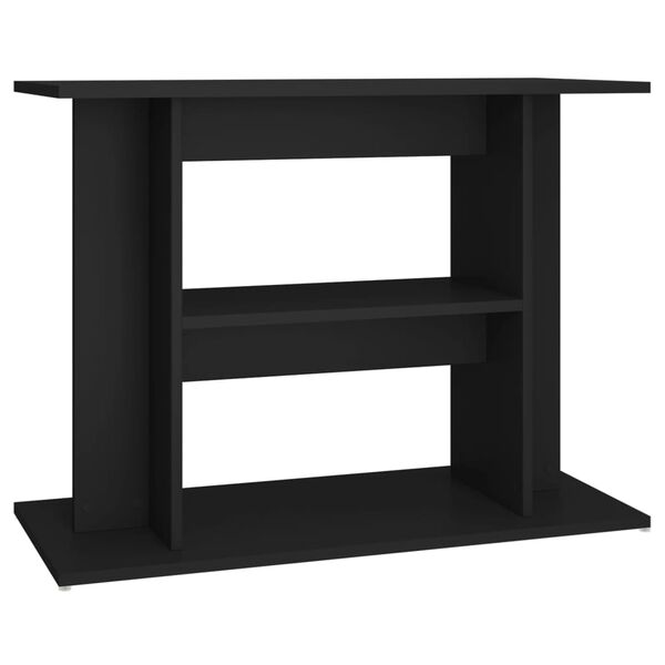 vidaXL Aquarium Stand Black Engineered wood Medium Sleek