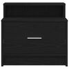 vidaXL Bedside Cabinet Black Oak Engineered wood 20.1x12.2x18.5 in