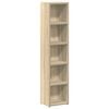 vidaXL CD Cabinet Set of 2 Sonoma oak Engineered wood Tall CD Cabinet