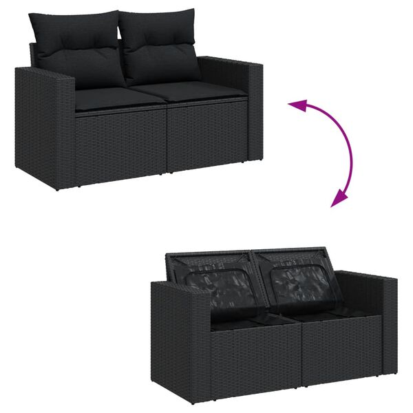 vidaXL Garden Sofa Set Black