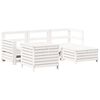 vidaXL Garden Sofa Set White Solid pine wood 5-Piece Set Foldable
