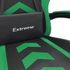 vidaXL Gaming Chair Black and Green Faux Leather