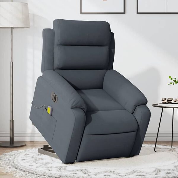 vidaXL Electric Stand Up Massage Recliner Chair Dark gray
