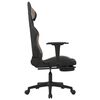 vidaXL Gaming Chair with Footrest Black and Taupe Fabric