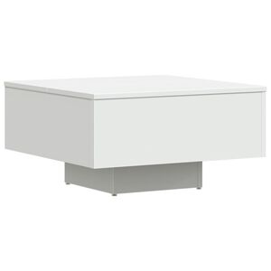 vidaXL Coffee Table White Engineered Wood 23.6 in x 23.6 in x 12.4 in