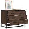 vidaXL Drawer Cabinet Brown oak Engineered wood and metal