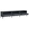 vidaXL TV Cabinet Anthracite Cold-rolled Steel Large Adjustable Feet