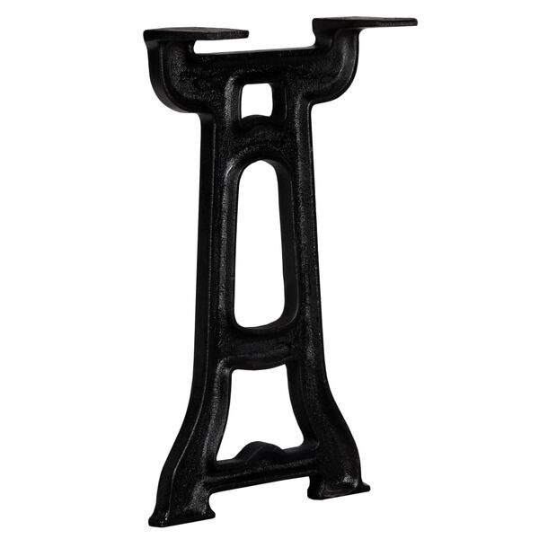 vidaXL Bench Leg Set of 2 Black Solid Cast Iron 9.8 x 16.1 in Durable