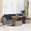 vidaXL 6 Piece Patio Sofa Set with Cushions Gray Poly Rattan