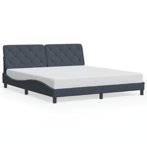 vidaXL Bed Frame without Mattress Dark Gray 72"x83.9"Velvet