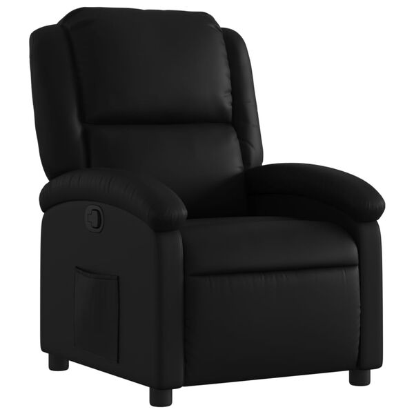 vidaXL Recliner Chair Black Faux leather, metal, plywood Single