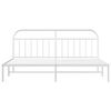 vidaXL Bed Frame White Powder-coated steel 76 x 80 in Bed Frame