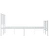 vidaXL Bed Frame White Steel Double Bed Frame Rectangular