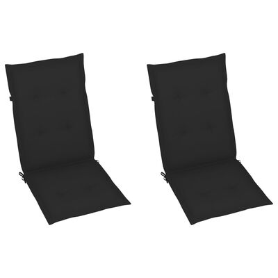 vidaXL Garden Chair Cushions 2 pcs Black 47.2"x19.7"x1.2"