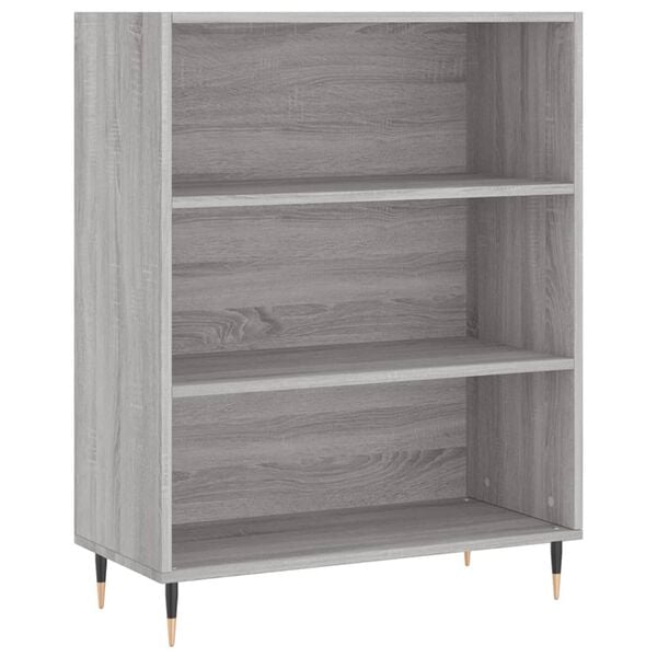 vidaXL Bookcase Grey Sonoma Engineered wood, Metal Medium Bookcase