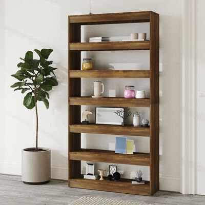 vidaXL Book Cabinet/Room Divider Brown Oak 39.4"x11.8"x78" Engineered wood