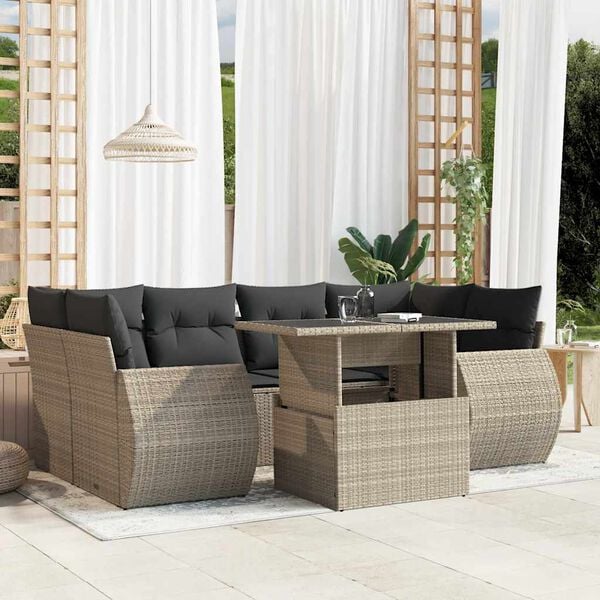 vidaXL Garden Sofa Set Light grey, Anthracite