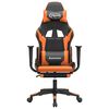vidaXL Gaming Chair with Footrest Black and Orange Faux Leather