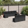 vidaXL Garden Sofa Set Black PE rattan 10 Piece Modular