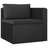 vidaXL Garden Lounge Set Black PE Rattan, Powder-Coated Steel, Polyester