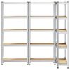 vidaXL 5-Layer Storage Shelves 3 pcs Silver Steel&Engineered Wood