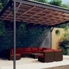 vidaXL Garden Lounge Set Brown PE rattan, powder-coated steel, plastic